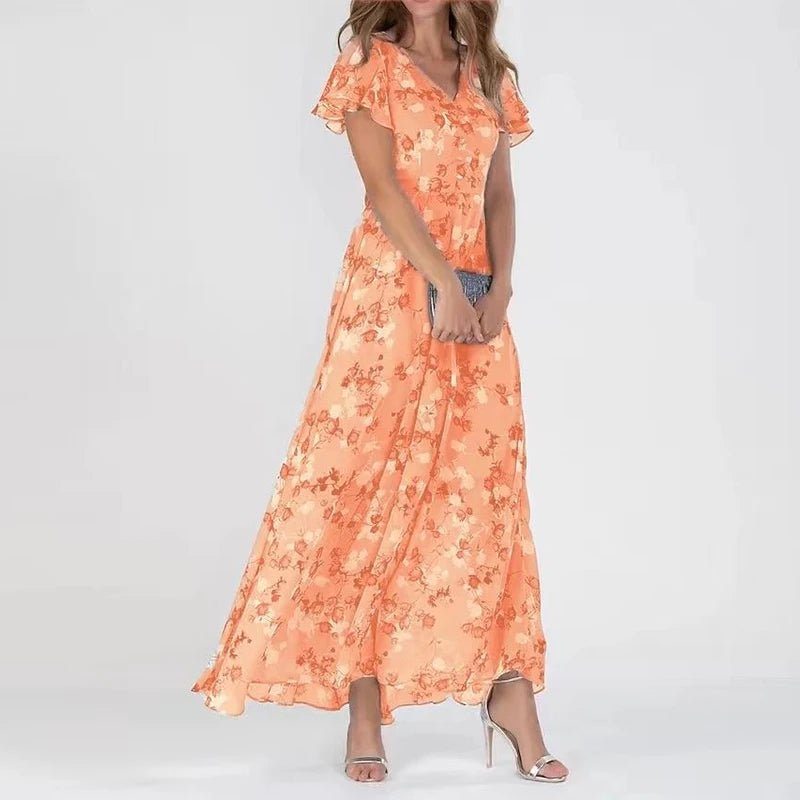 Floating Wrap | Maxi-overslagjurk met bloemenprint