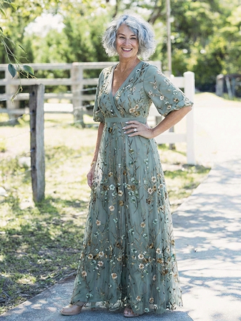 Evadne | Maxi-jurk met bloemenprint en V-hals