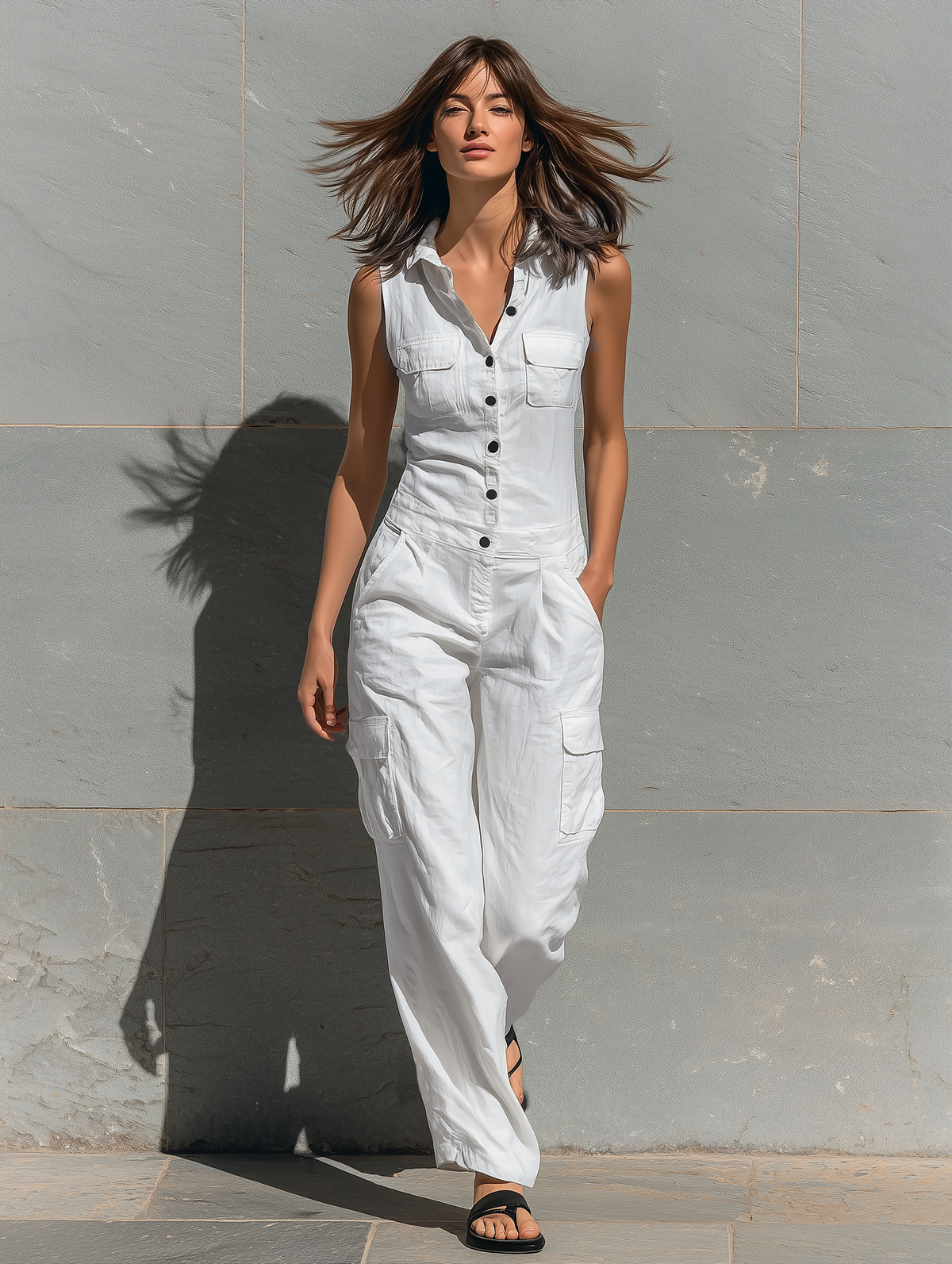 Pauline | Mouwloze jumpsuit met V-hals