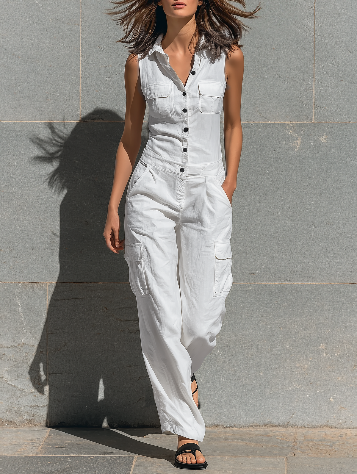 Pauline | Mouwloze jumpsuit met V-hals