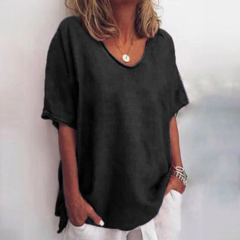QUINA EN VEELZIJDIGE LINNEN BLOUSE