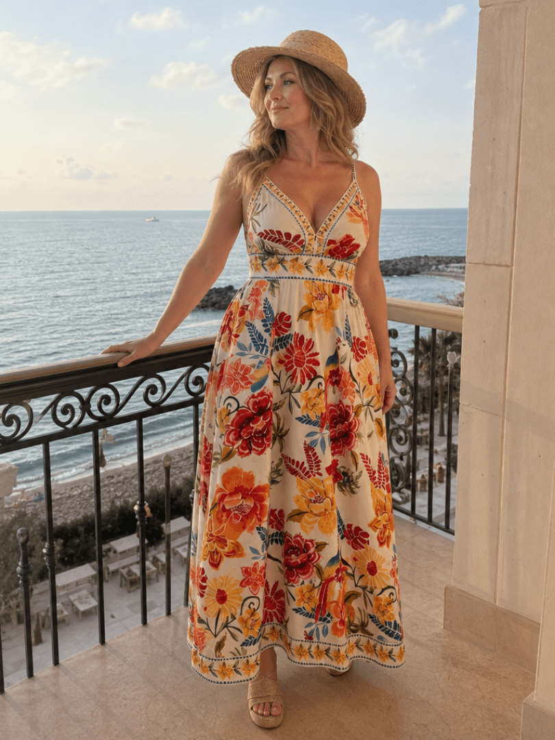 Maribelle | Mouwloze Empire Taille Midi-jurk