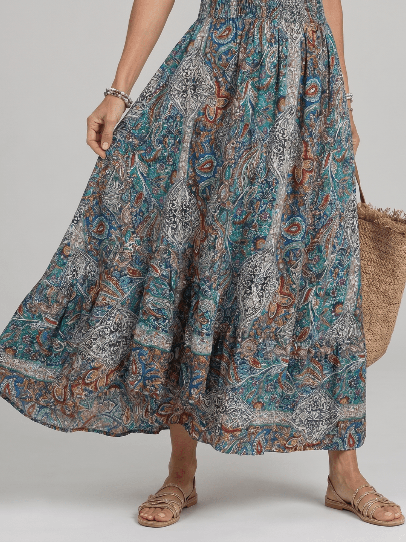 Marisela | Mouwloze Midi-jurk met Paisleyprint