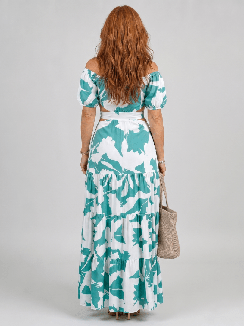 Orelina | Off-shoulder Maxi-jurk met Uitsnijding