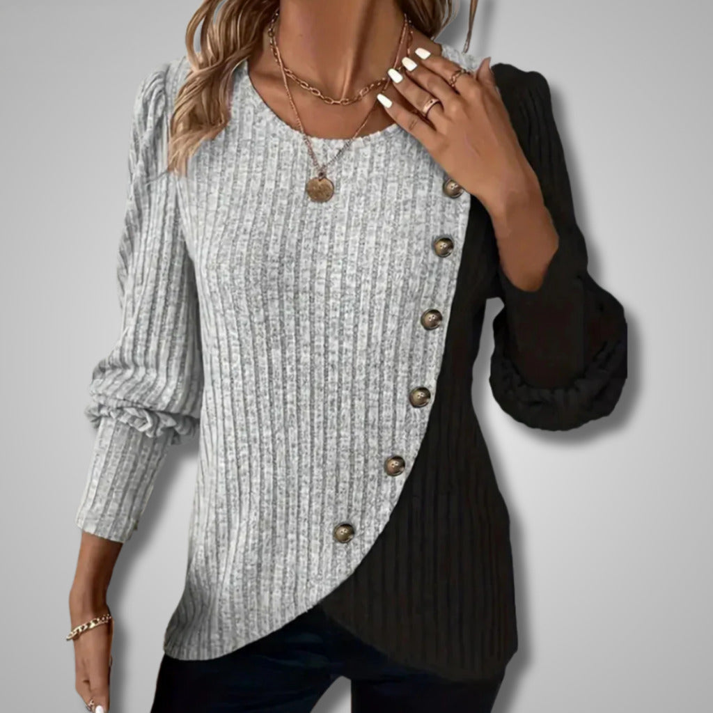 Elora | Elegante Trui met Voorpand Knopen