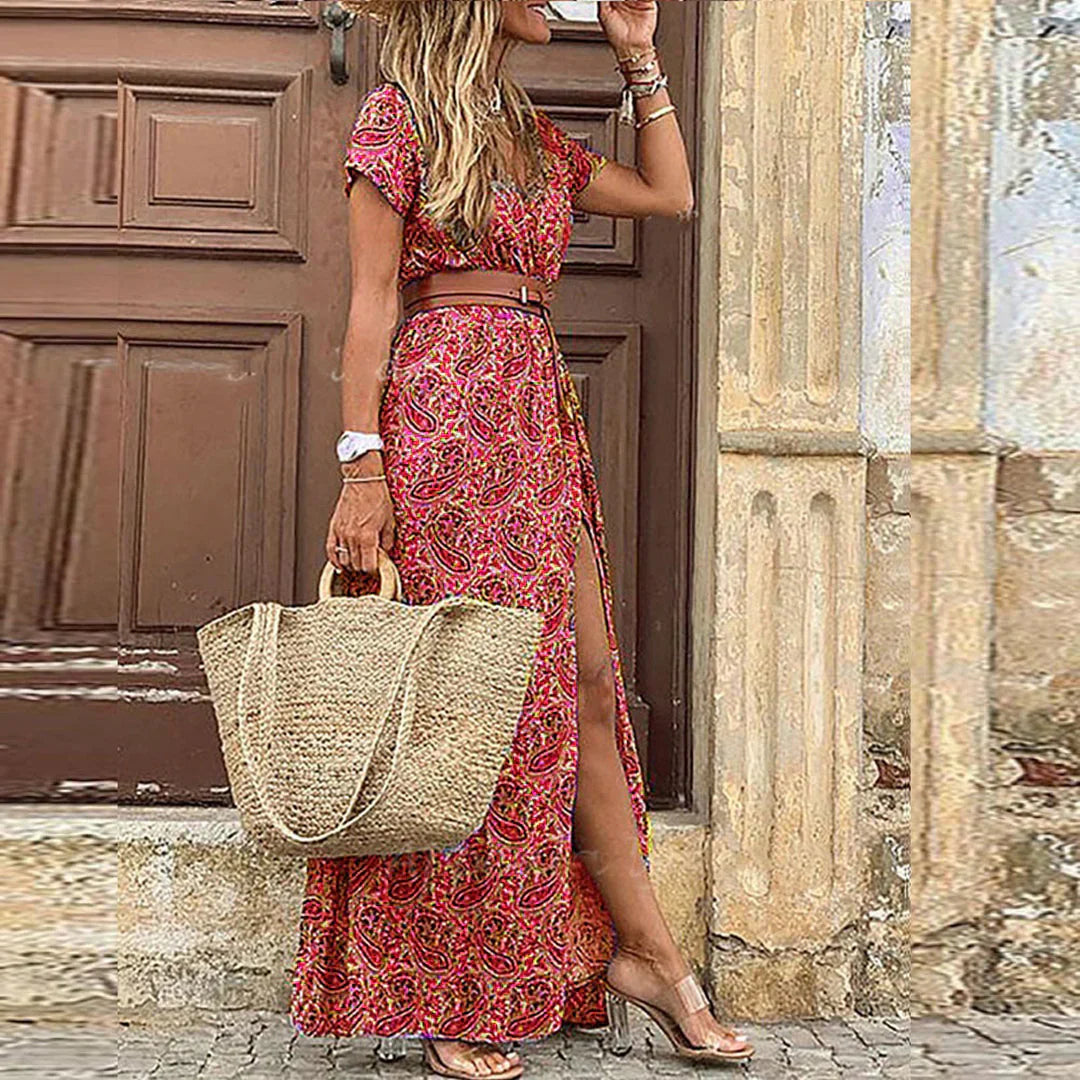 Boho Tide | Boho maxi-jurk met ceintuur