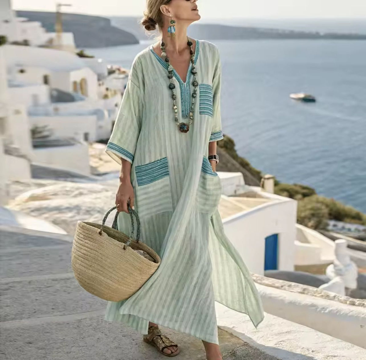 Elegante Mary - Lange strandjurk voor een modieuze zomerse look