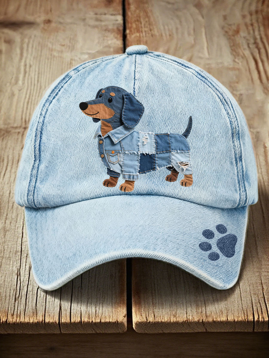 Bonita - Unisex patchwork spijkerjack voor huisdieren met teckel