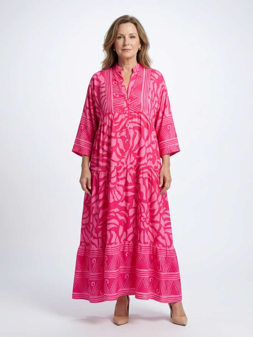 Marielle | Midi-jurk met knoopsluiting