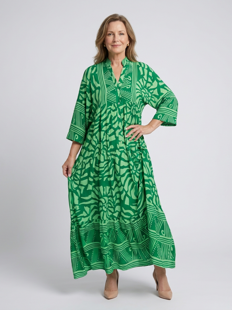 Marielle | Midi-jurk met knoopsluiting