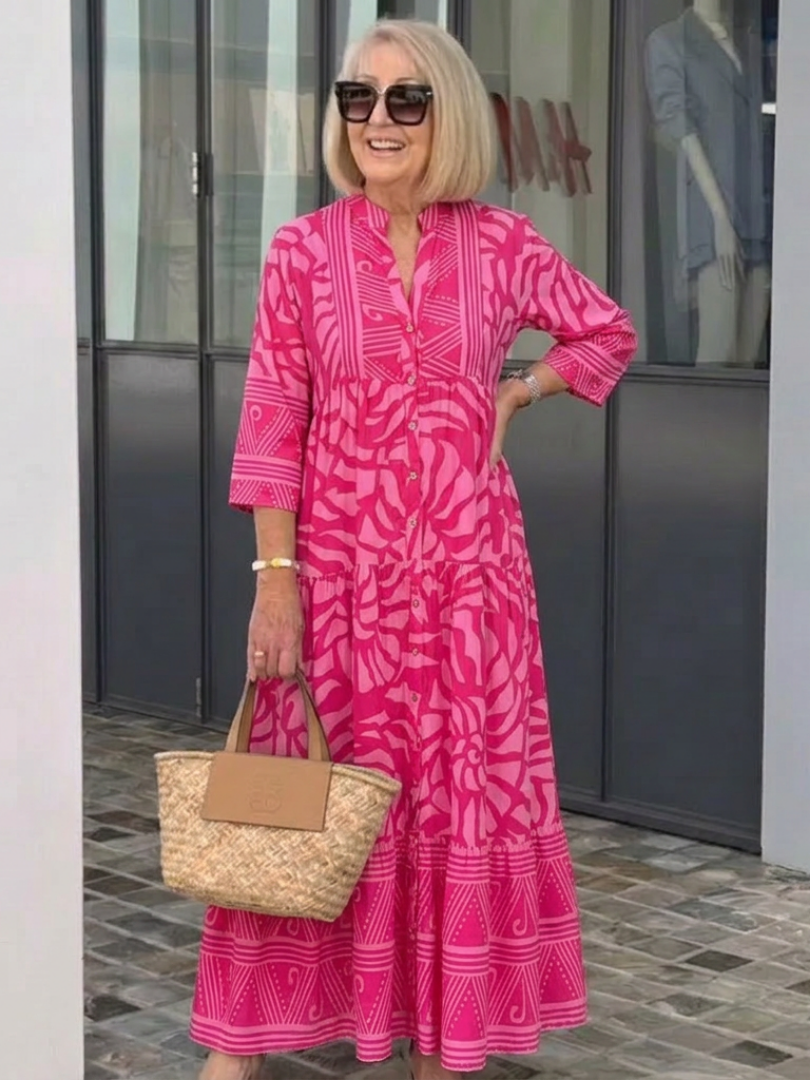 Marielle | Midi-jurk met knoopsluiting