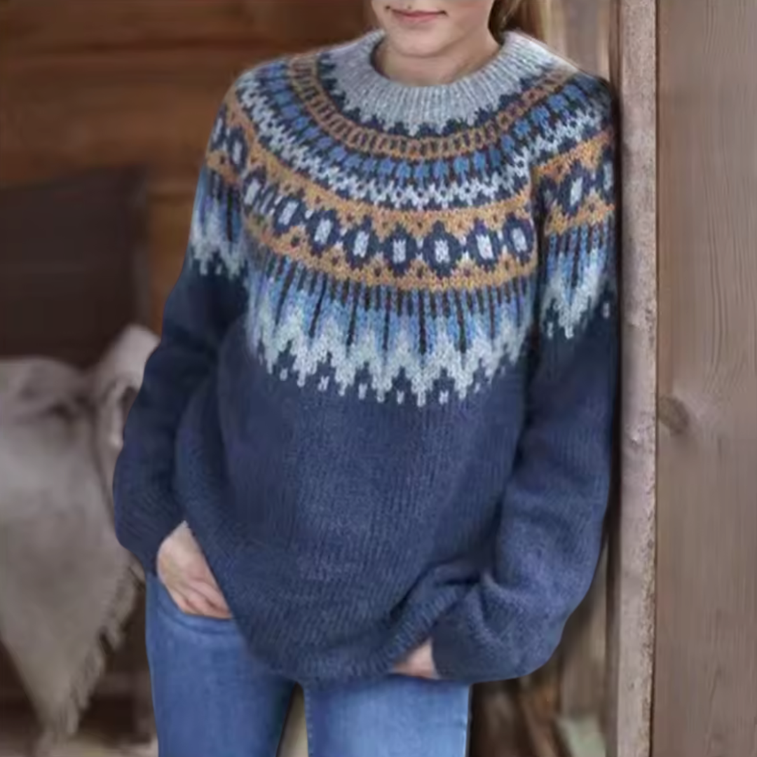 Freya – Wintertrui met Nordic Design op de Schouders