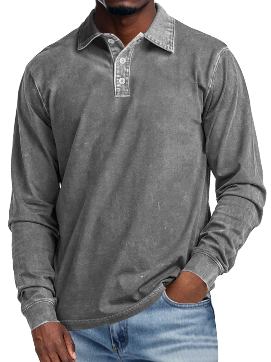 VECHO | Retro Polo met Lange Mouwen – Elegantie en Dagelijks Comfort