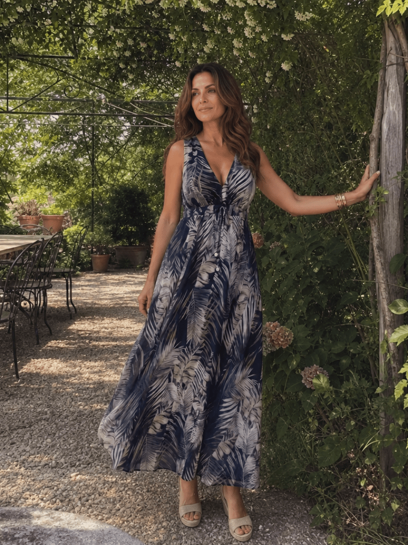 Zake | Mouwloze Empire Taille Midi-jurk