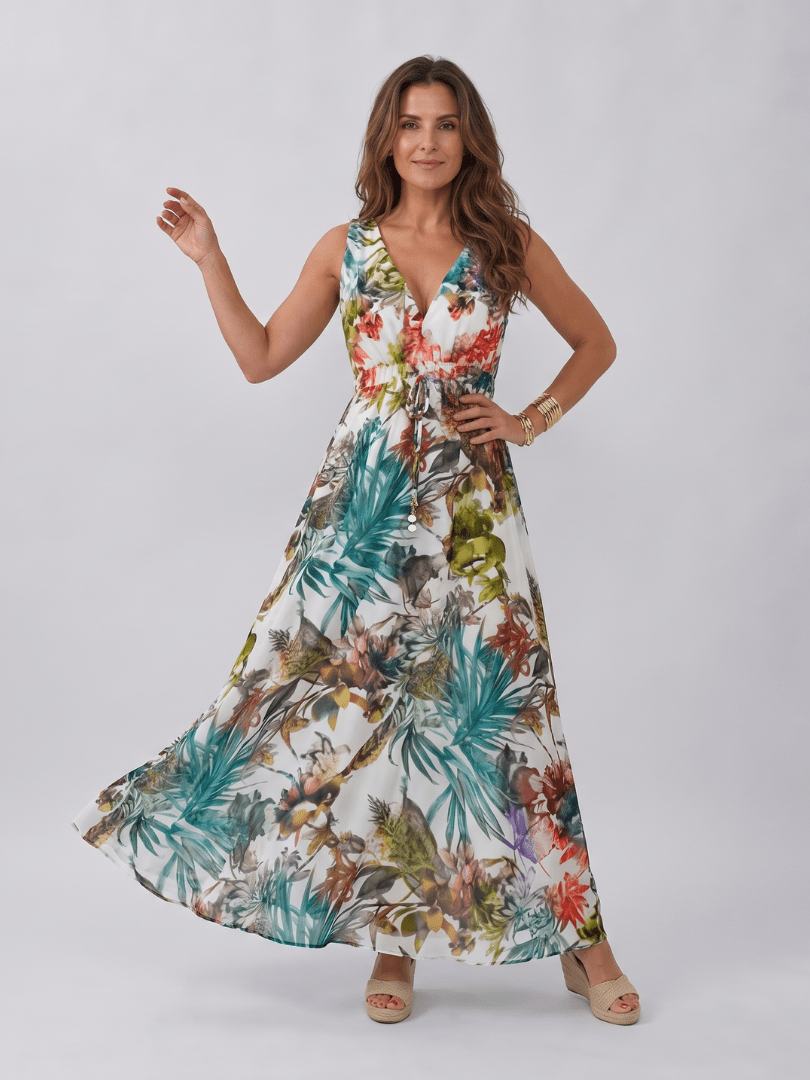 Zake | Mouwloze Empire Taille Midi-jurk