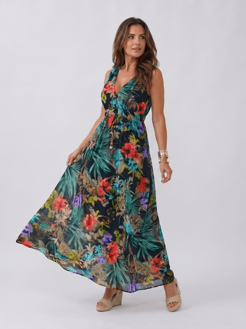Zake | Mouwloze Empire Taille Midi-jurk