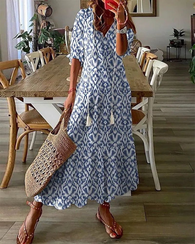 Luna | Boho midi-jurk met kwastjes