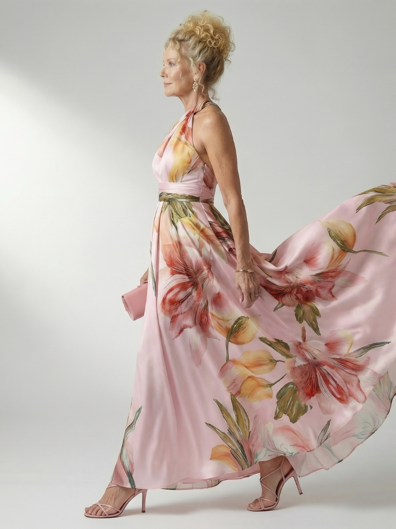 Amiel | Lichte maxi-jurk met bloemenprint