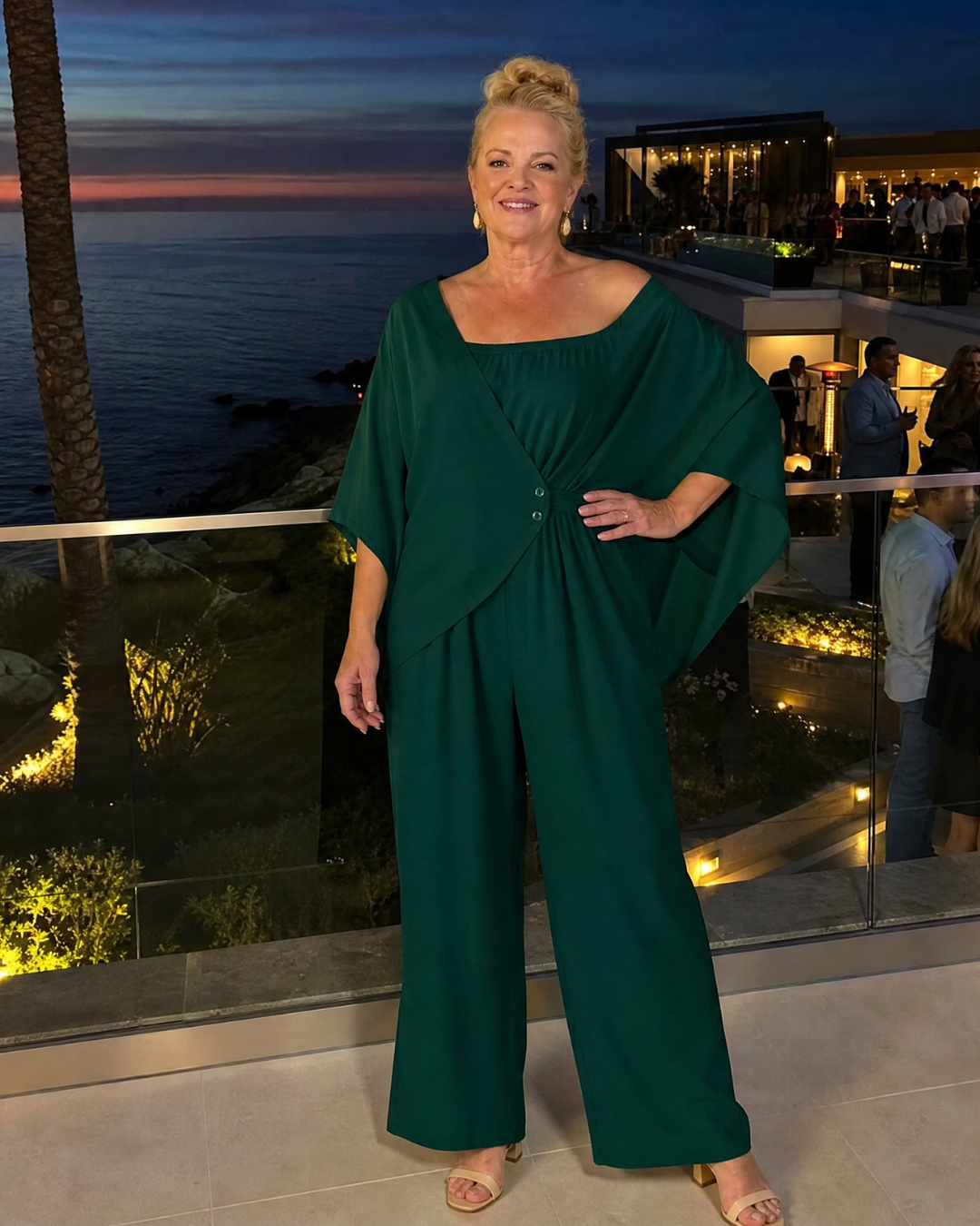 Vemrina | 2-delige Set met Off-shoulder Top en Wijde Broek