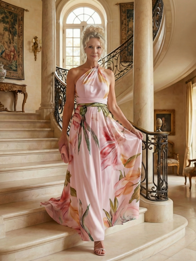 Amiel | Lichte maxi-jurk met bloemenprint