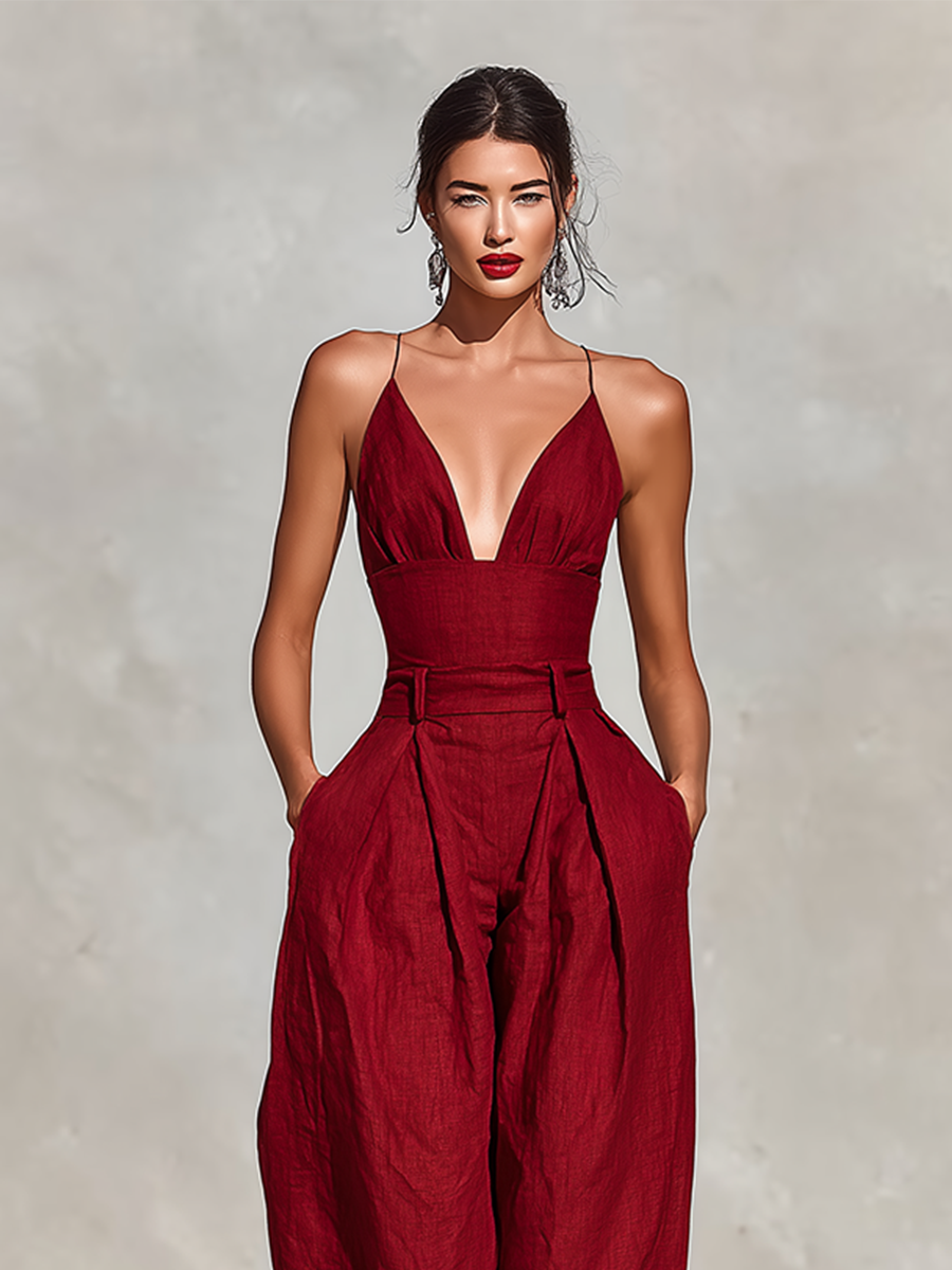 Estelle | Mouwloze jumpsuit met dunne bandjes