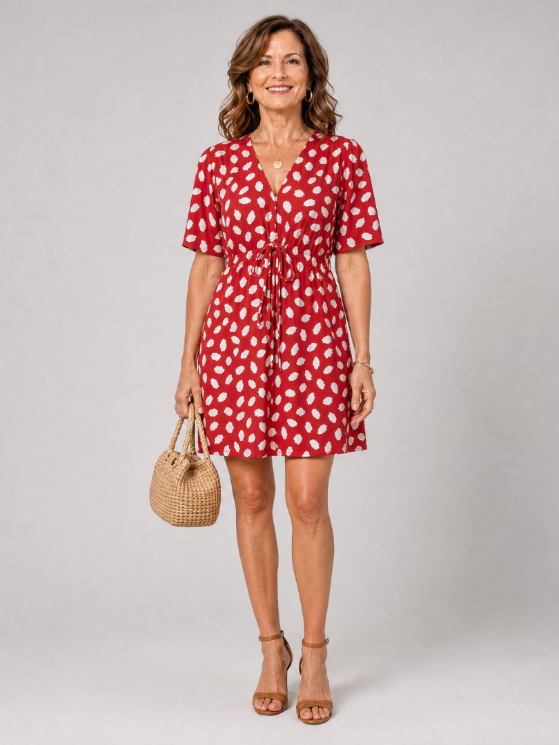 Newmal | Mini-jurk met print en knoopsluiting