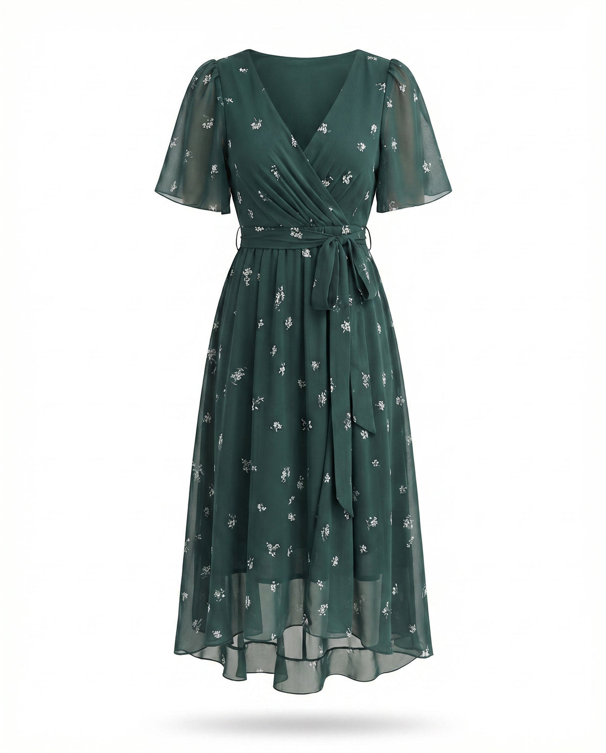 Naomie | Zomerjurk met V-hals en asymmetrische zoom