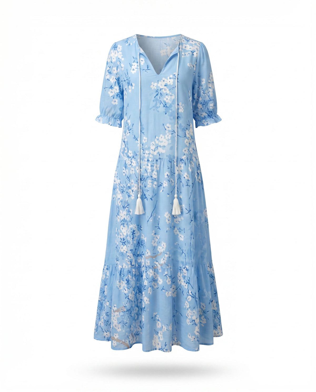 Luna | Boho midi-jurk met kwastjes