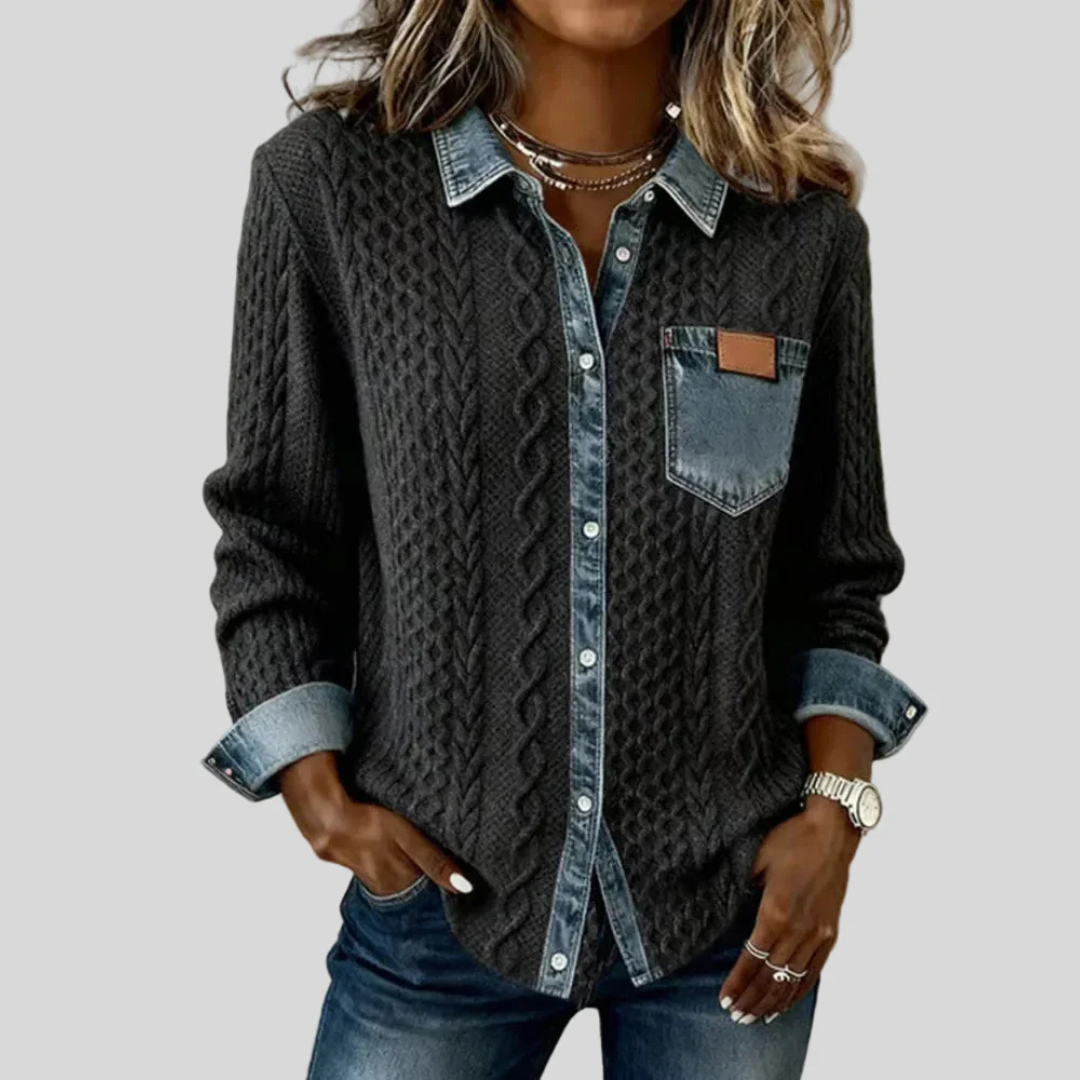 Simone™ | Denim Patches Hemd