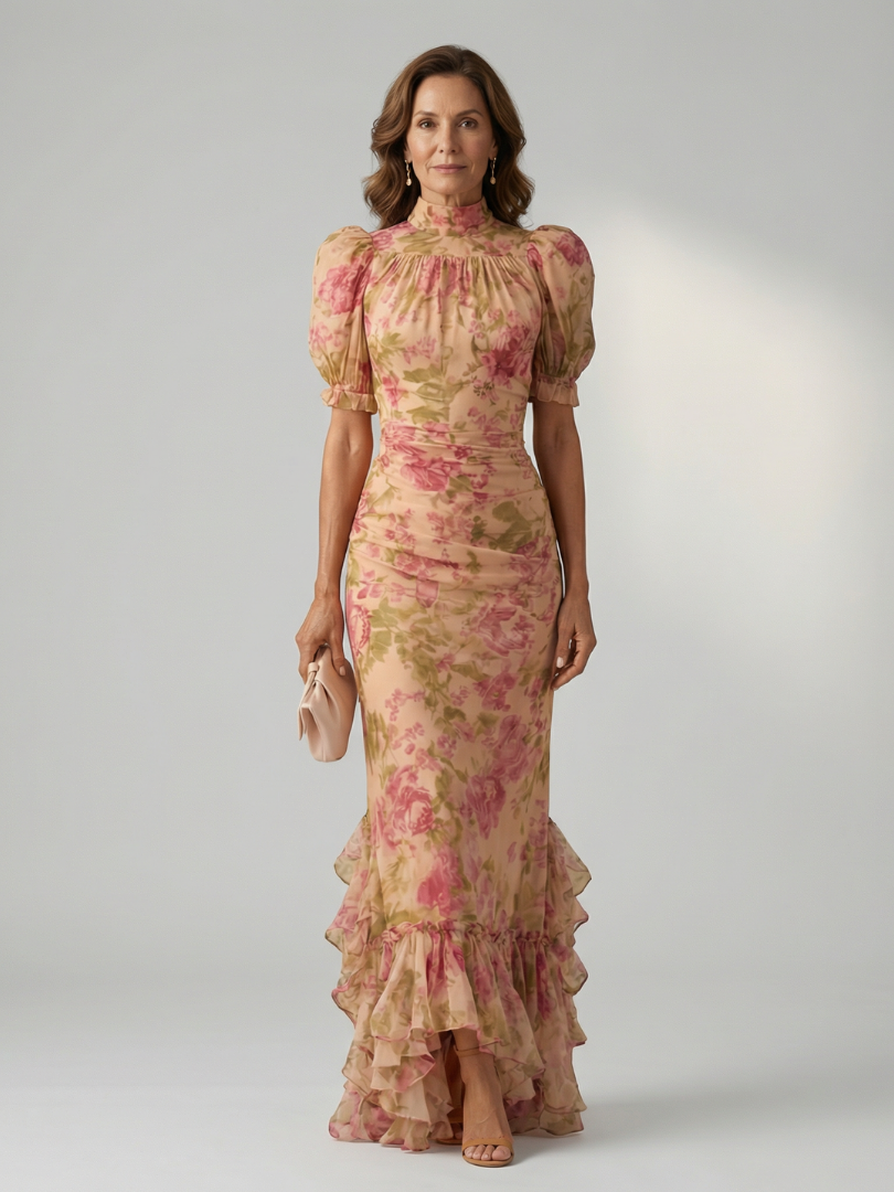Vianne | Maxi-jurk met hoge hals