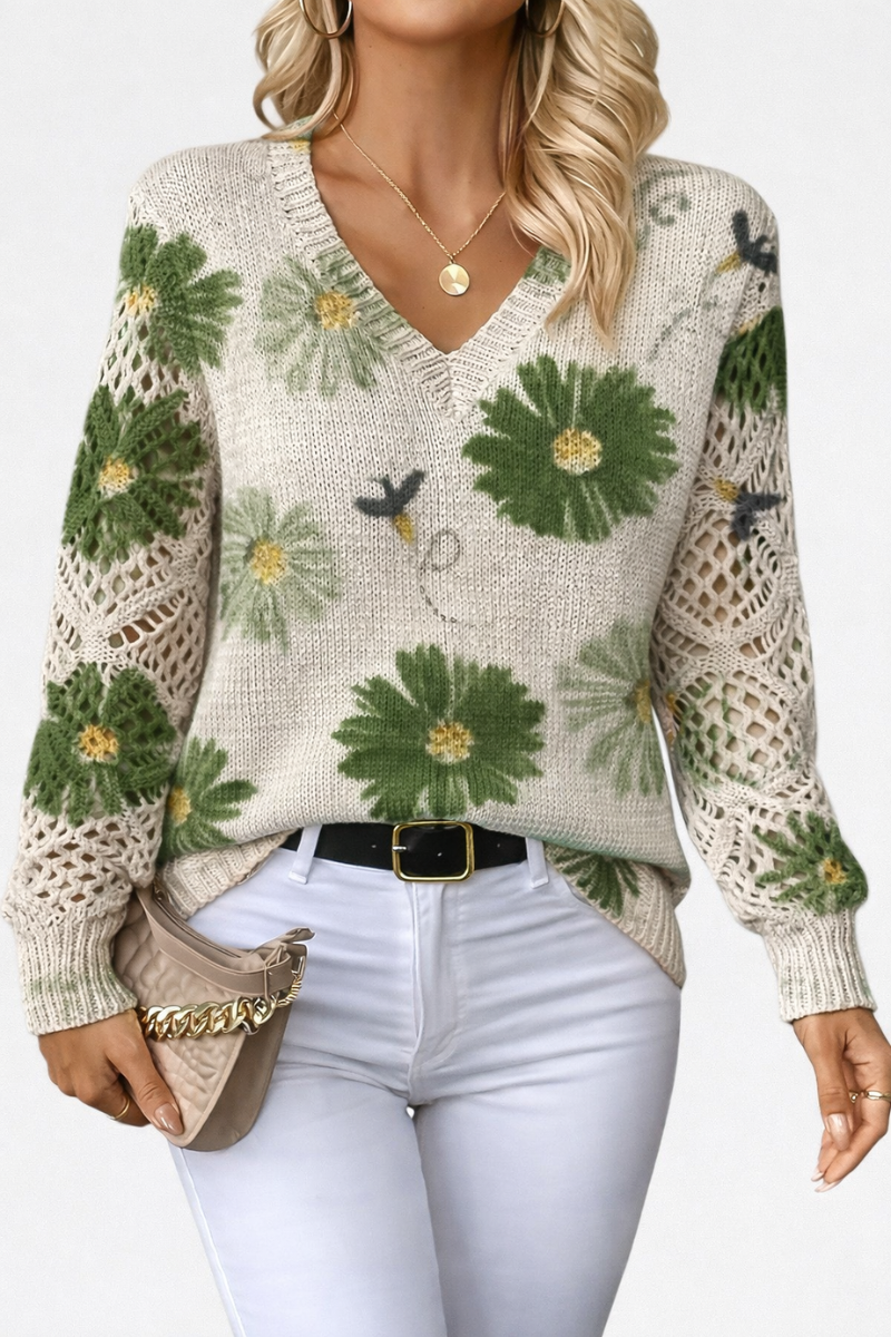 Aurélie | Elegante trui met bloemendessin