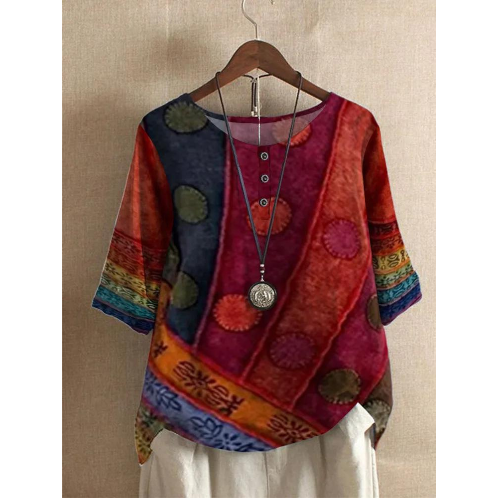 Valarie - Bohemian Kleurige Top