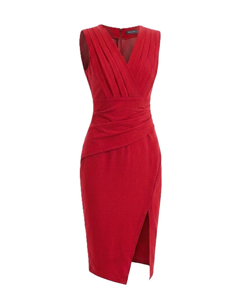 Night Glass | Mouwloze jurk met V-hals en split