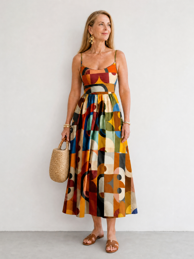 Zoraline | Midi-jurk met geometrische print