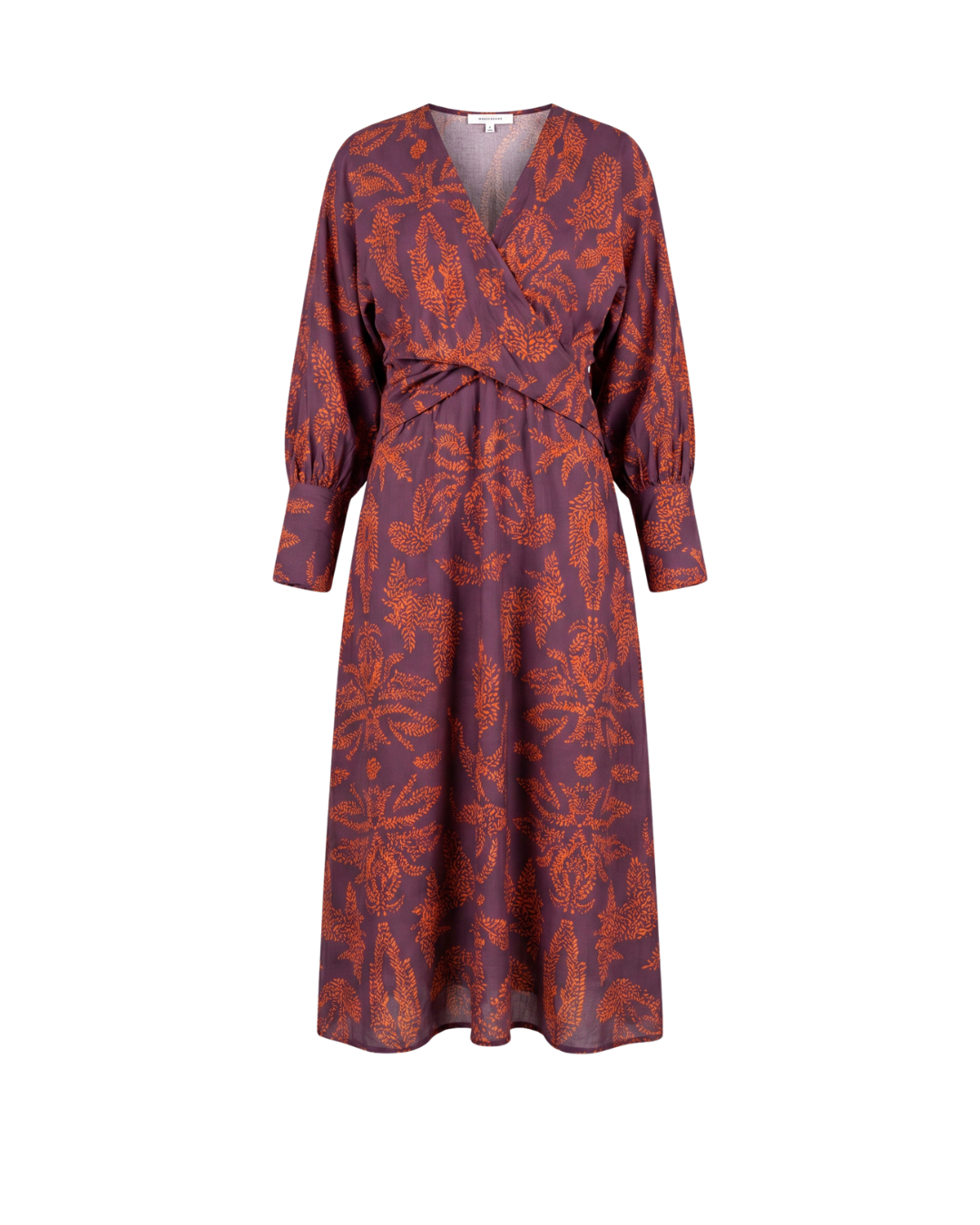 Midi-jurk met bloemenprint en V-hals