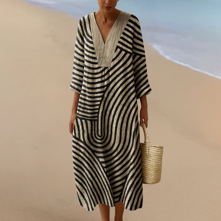 ELARA™ || MONOCHROME MAXI JURK