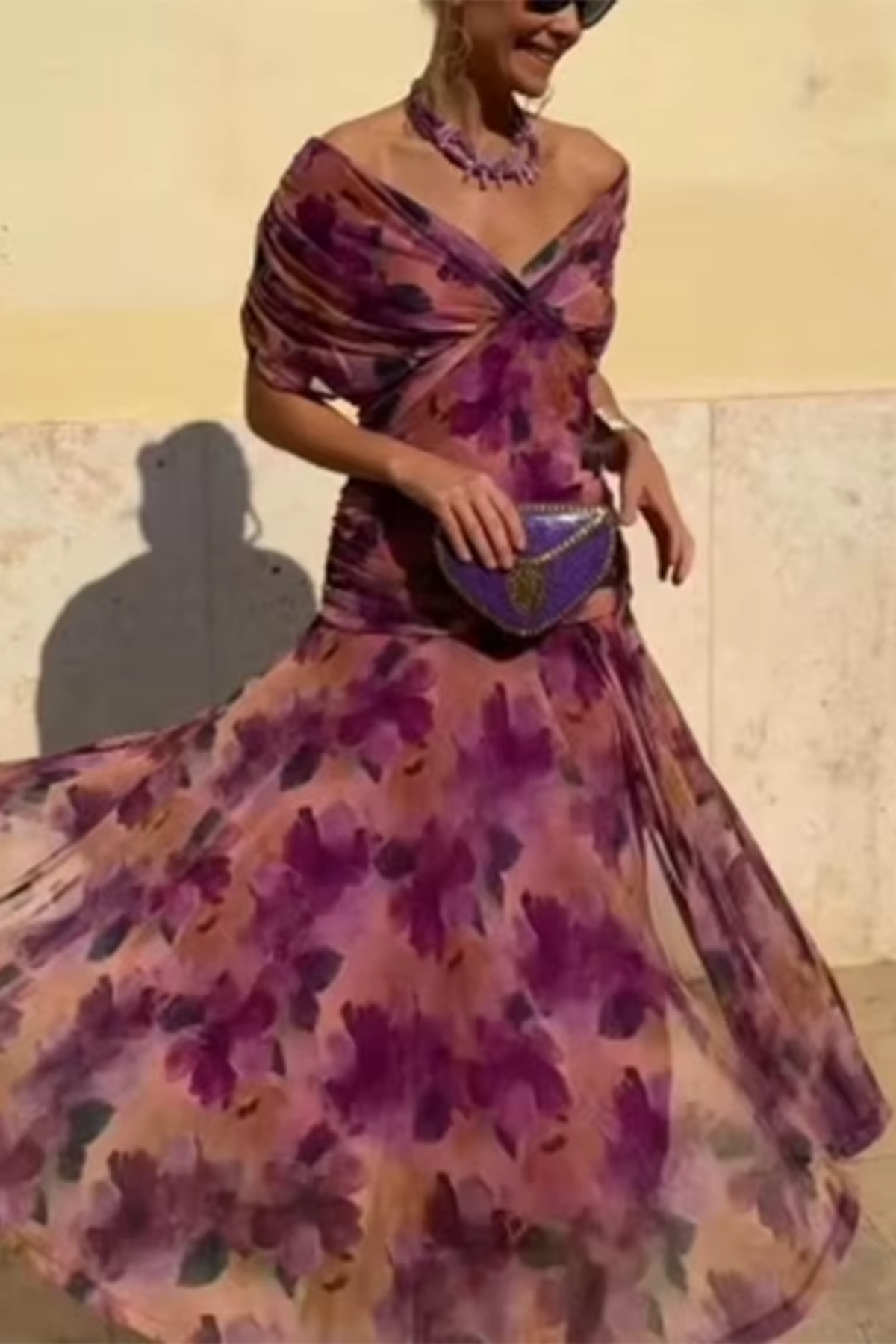 Louise | Elegante Maxi Feestjurk met V-hals