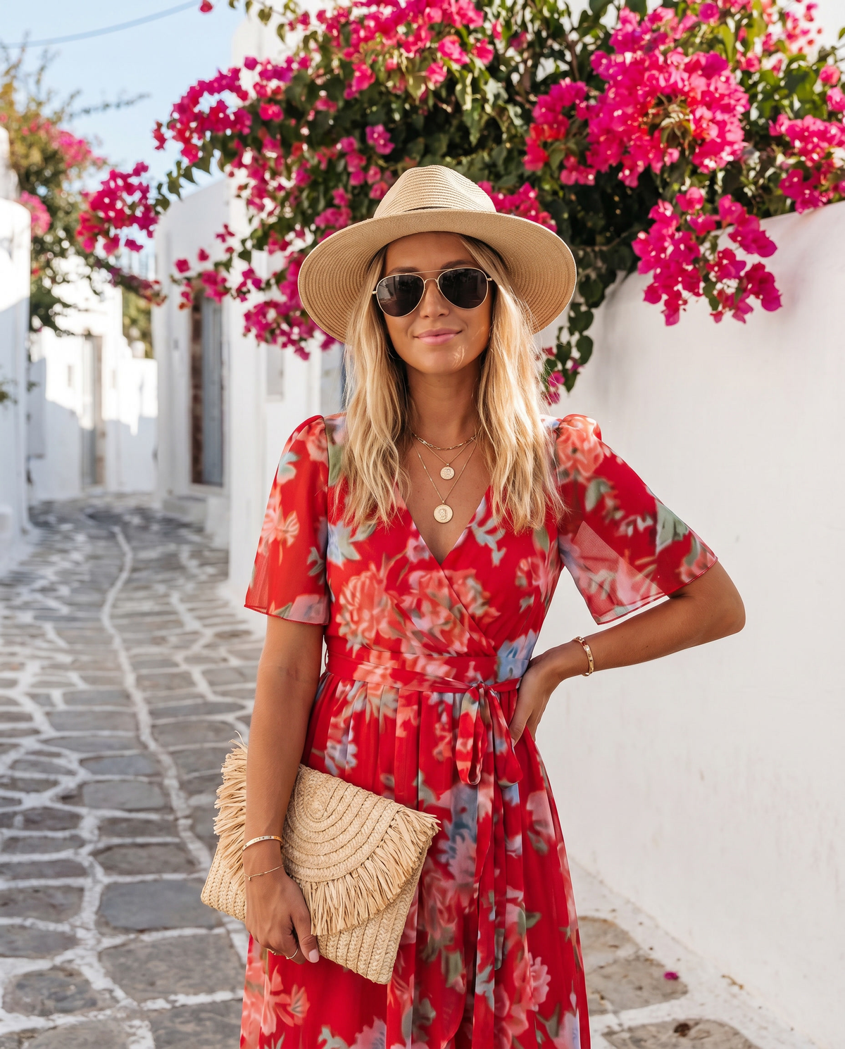 Naomie | Zomerjurk met V-hals en asymmetrische zoom