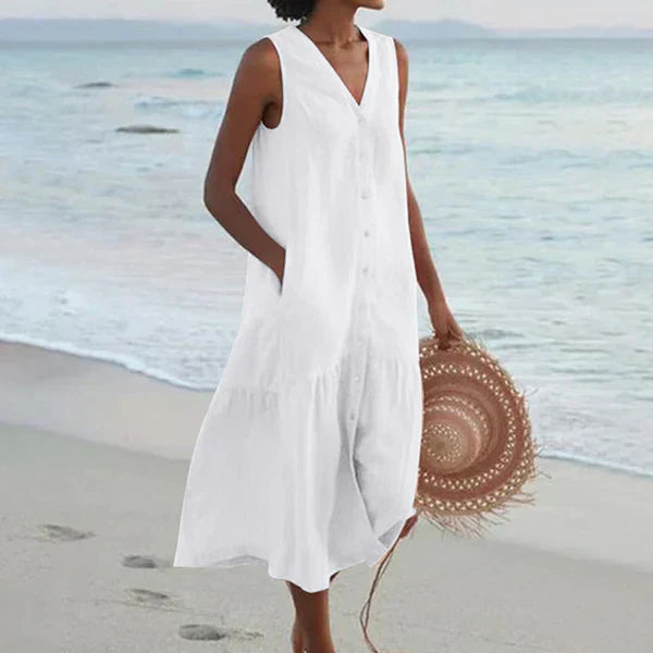 BIANCA | Mouwloze Hemdress met Comfort en Zomerstijl