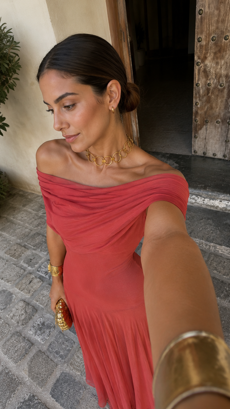 Toledo | Jurk in lichtterracotta