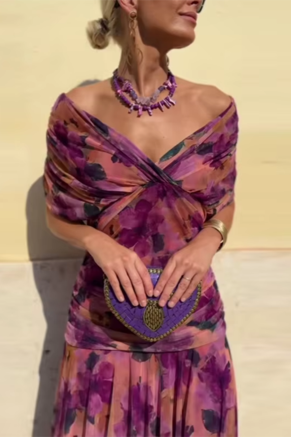 Louise | Elegante maxi-jurk met V-hals