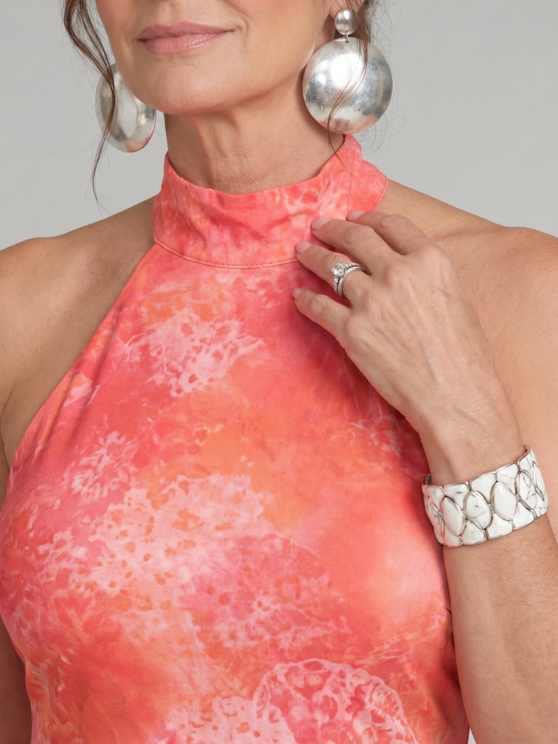 Coraline | Maxi-jurk met halternek en print