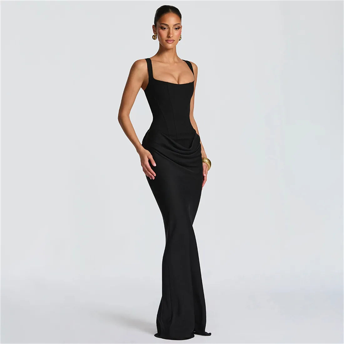 Body Frame | Bodycon midi-jurk met vierkante hals