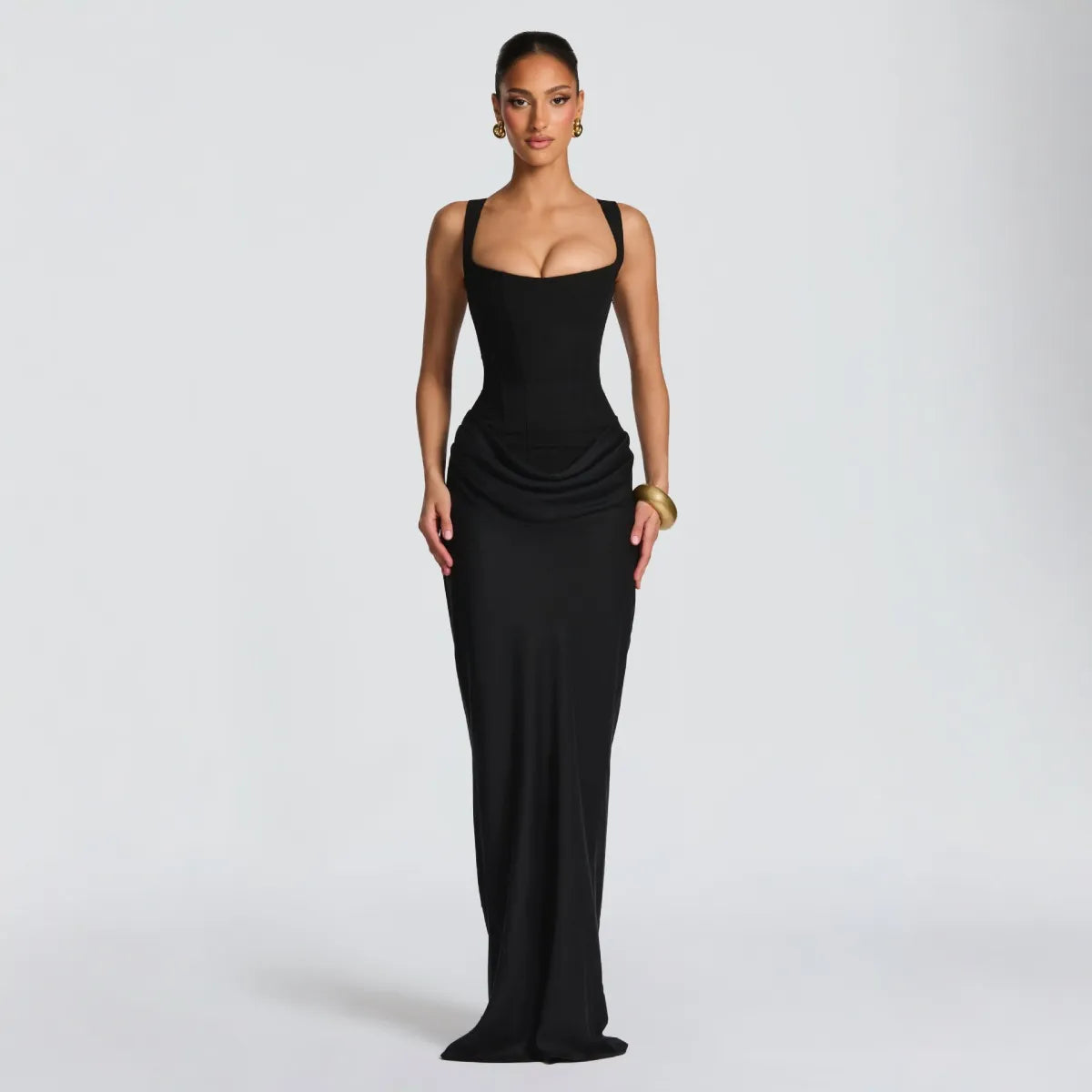 Body Frame | Bodycon midi-jurk met vierkante hals