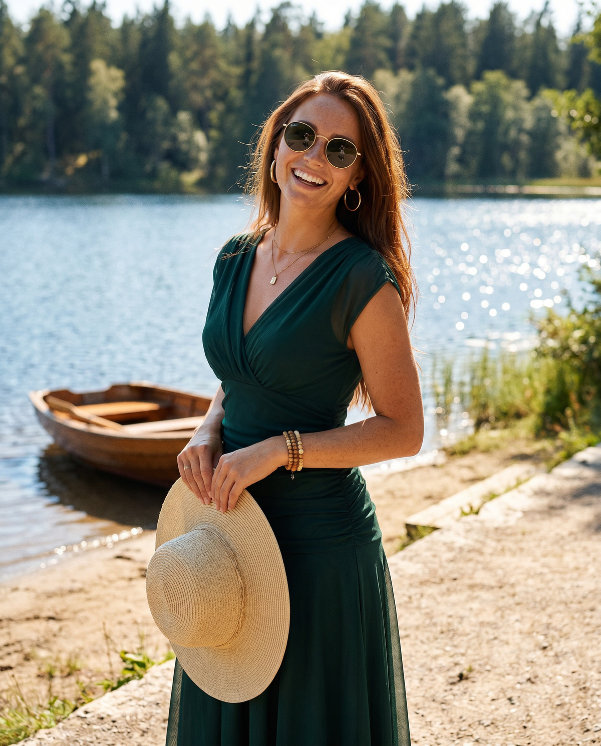 Louise | Elegante maxi-jurk met V-hals