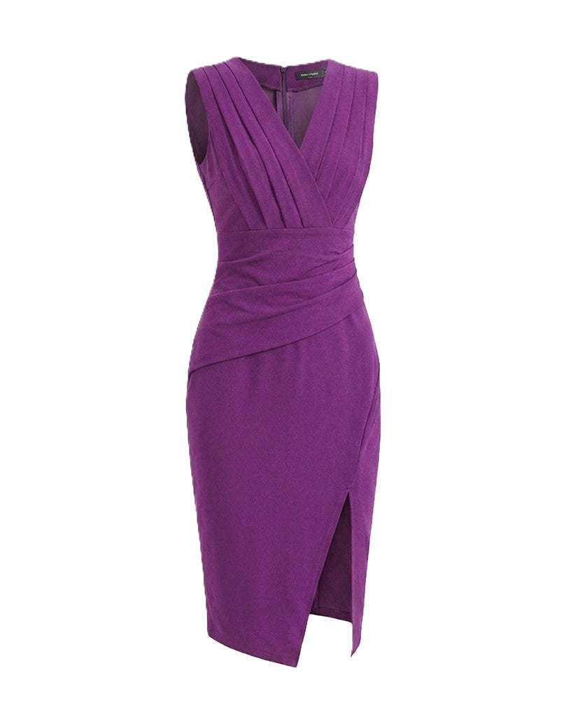 Night Glass | Mouwloze jurk met V-hals en split