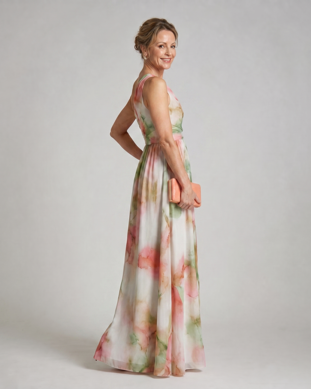 Olene | One-shoulder vloeiende maxi-jurk