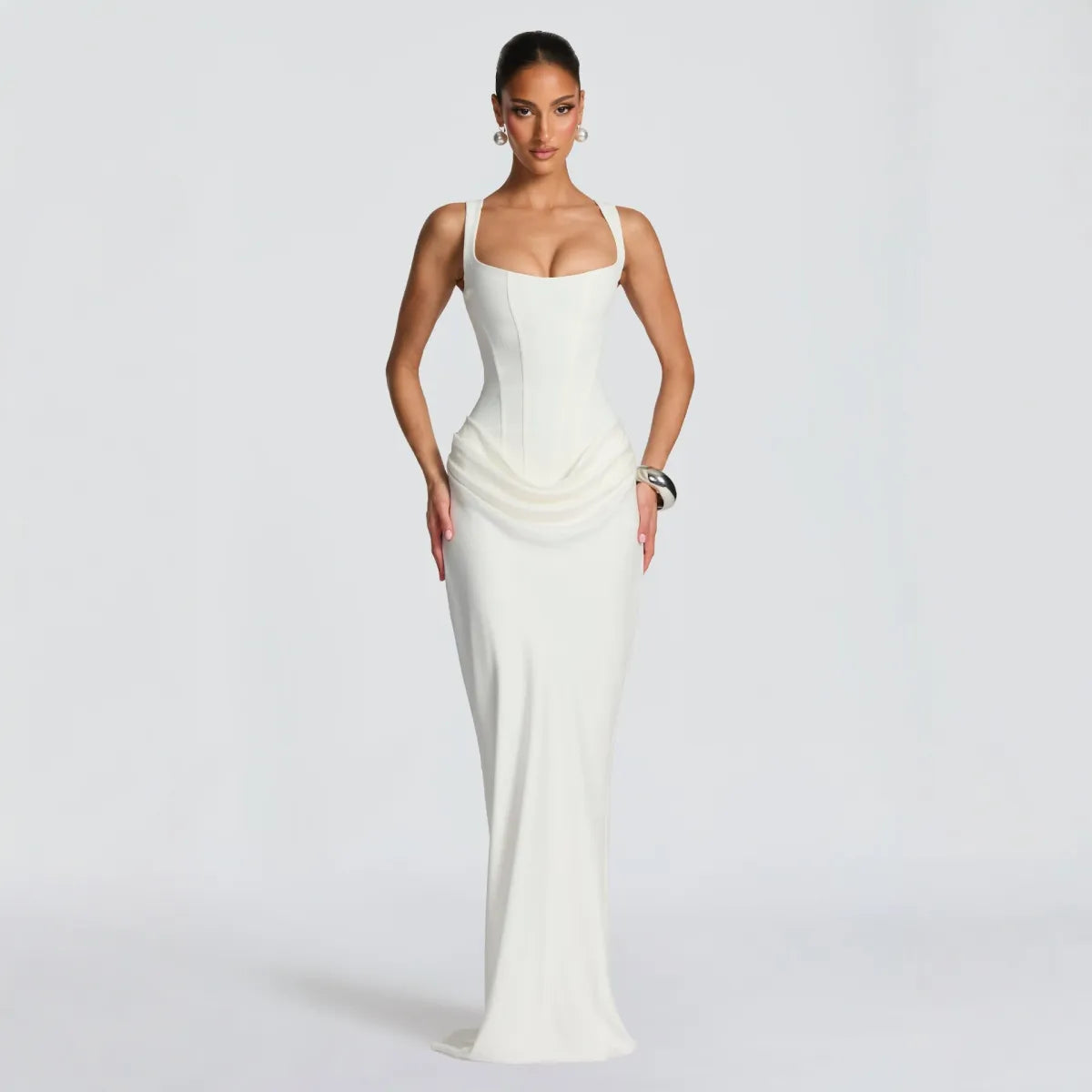 Body Frame | Bodycon midi-jurk met vierkante hals