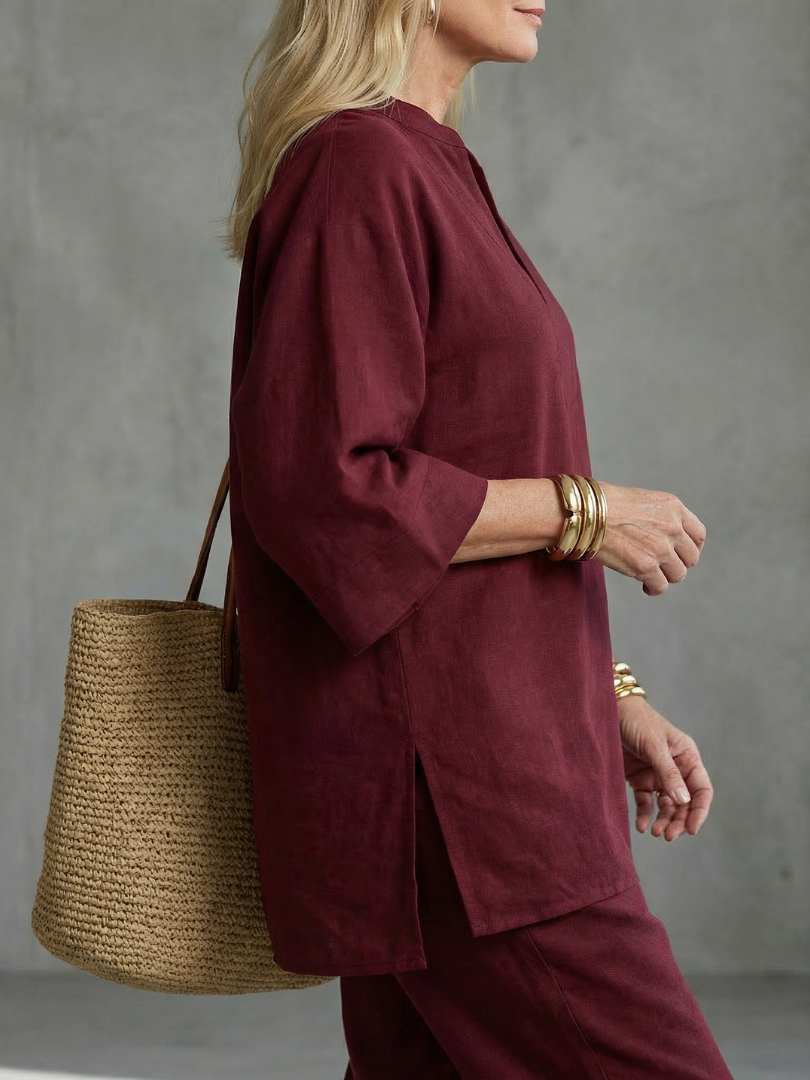 Georgiana | Tuniek met broek en V-hals