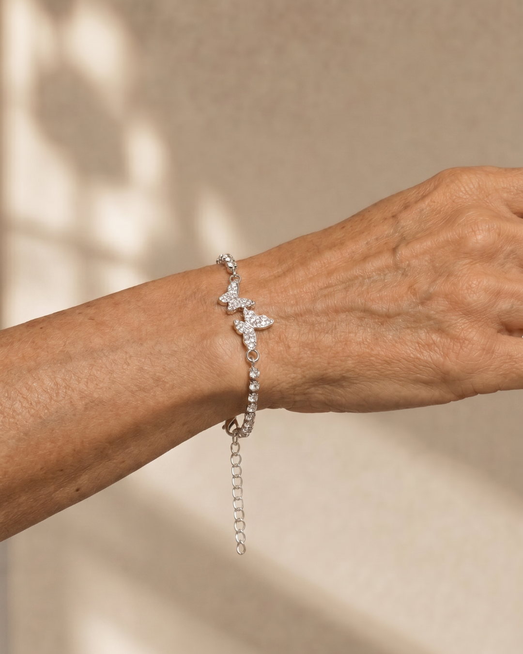 Mariposa | Smalle armband met vlinders en kristallen